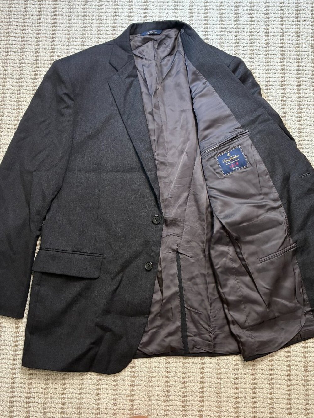 Brooks Brothers 1818 Madison Blazer Gray Wool Estrato Trabaldo Togna 43R Jacket